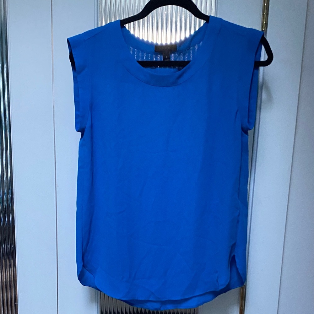 J. Crew Vibrant Blue Cap Sleeve Blouse